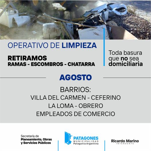 CONTINÚAN LOS OPERATIVOS DE LIMPIEZA BARRIAL