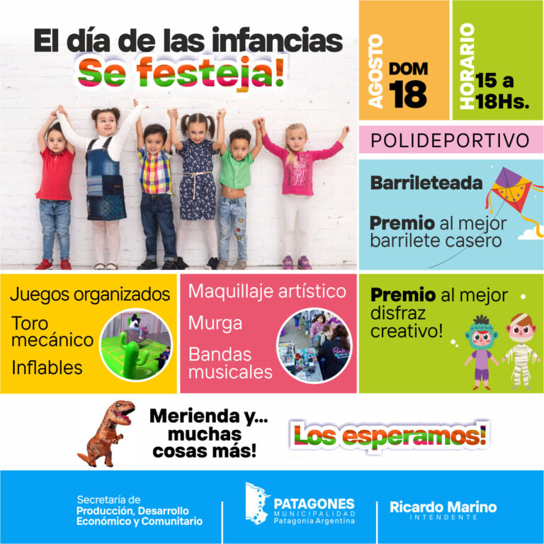 MULTIPLES PROPUESTAS PARA FESTEJAR EL DÍA DEL NIÑO EN PATAGONES