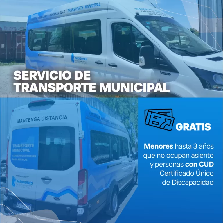 📣Este viernes se suspende el servicio de transporte Bahía San Blas – Carmen de Patagones📌