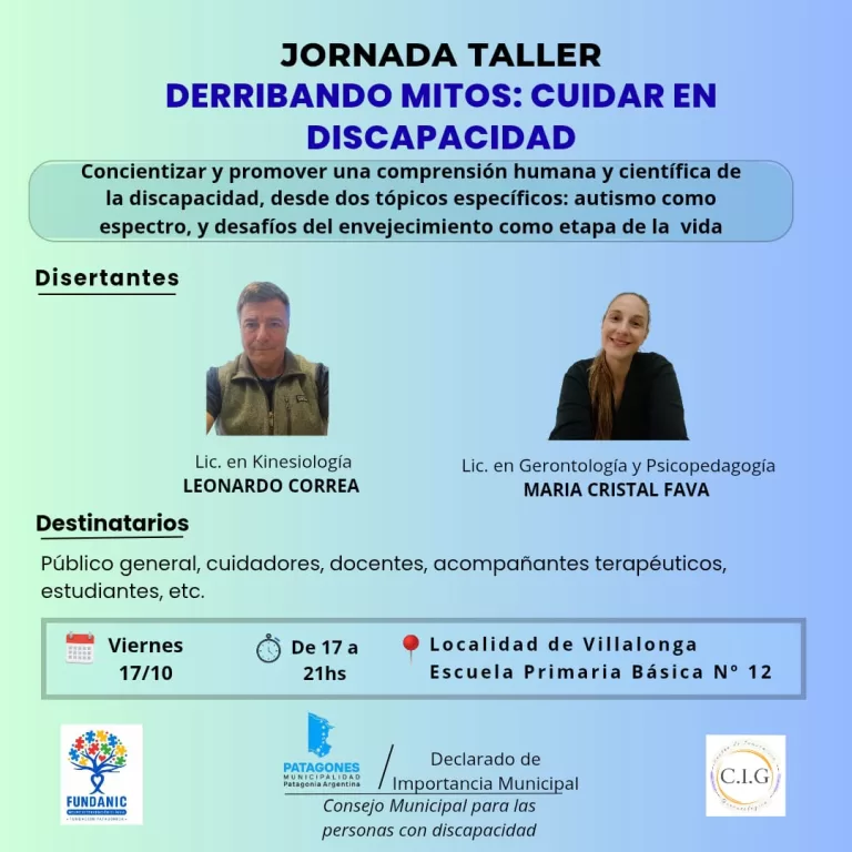 🎭 Jornada Taller “Derribando mitos: cuidar en discapacidad”