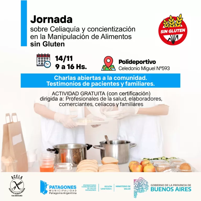 Patagones se prepara para una jornada provincial de sensibilización y capacitación sobre celiaquía