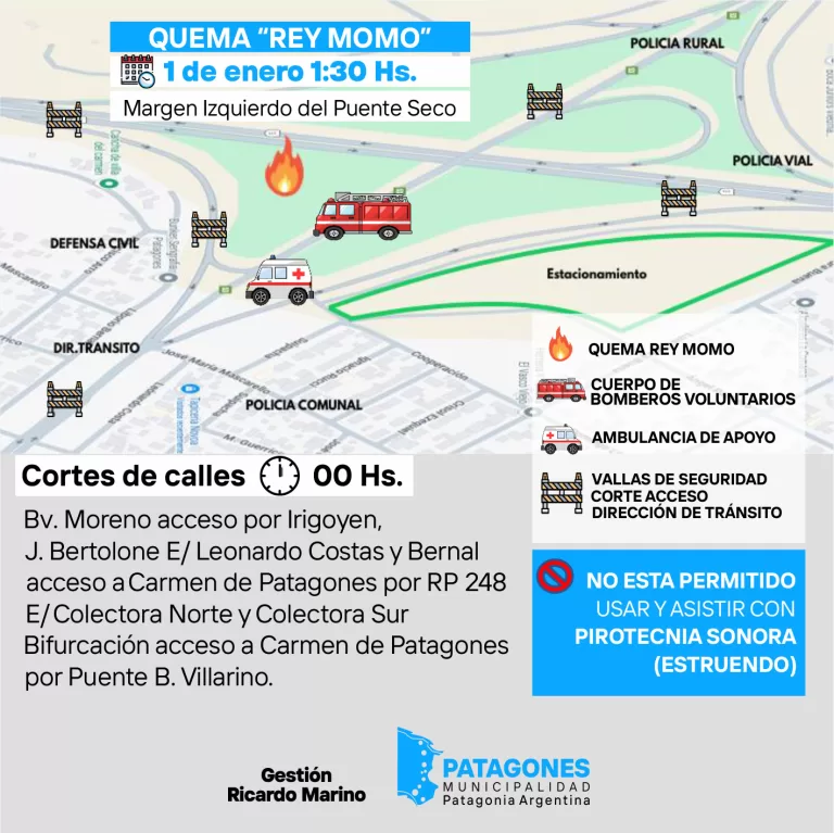 CORTE DE CALLES PREVENTIVO EN AÑO NUEVO