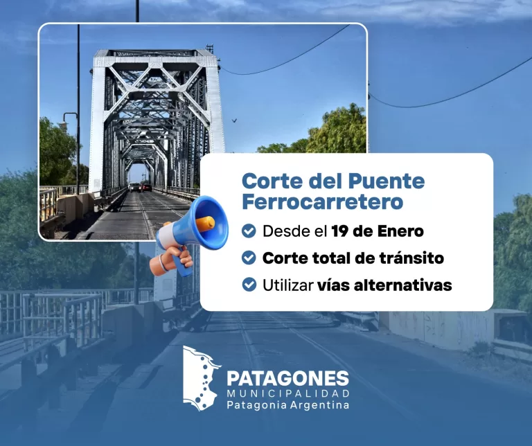 Patagones – Corte total del Puente Ferrocarretero