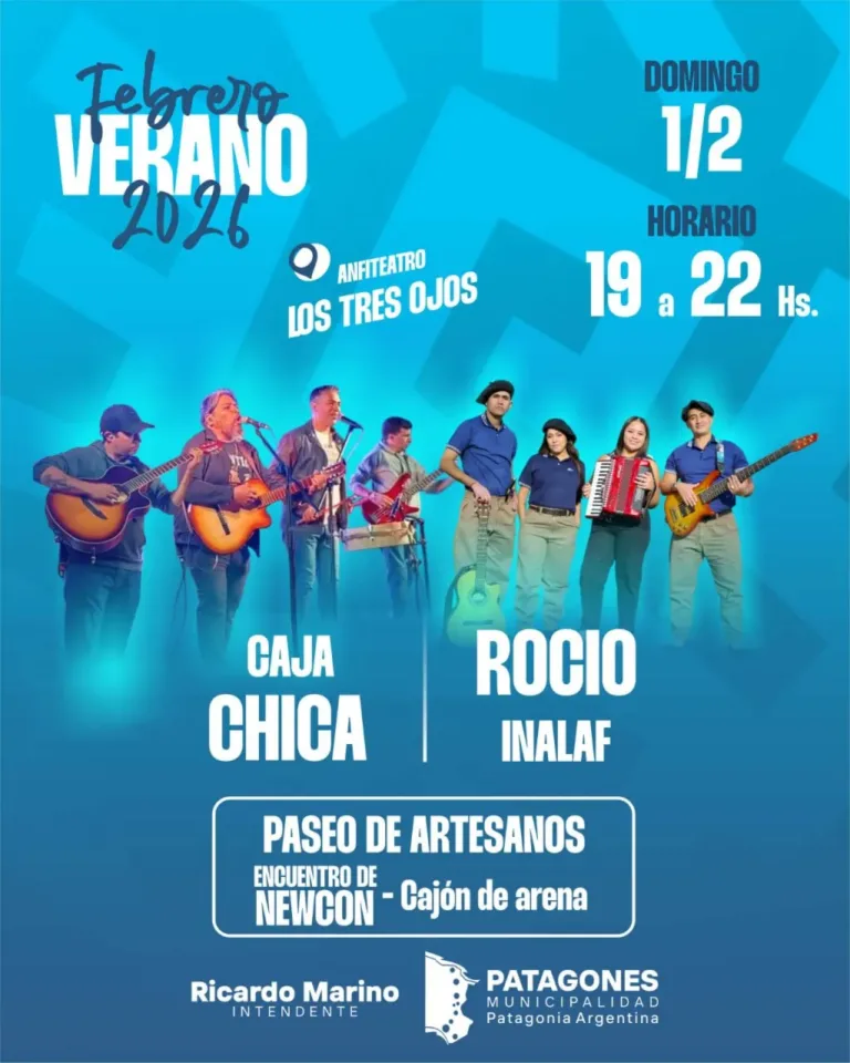 Febrero en Verano 2026: Caja Chica y Rocío Inalaf en el Anfiteatro Los Tres Ojos