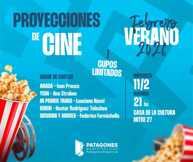 Proyecciones de Cine – Febrero Verano 2026: Noche de cortos en Casa de la Cultura
