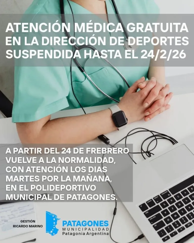 Suspensión temporal del servicio médico gratuito en la Dirección de Deportes