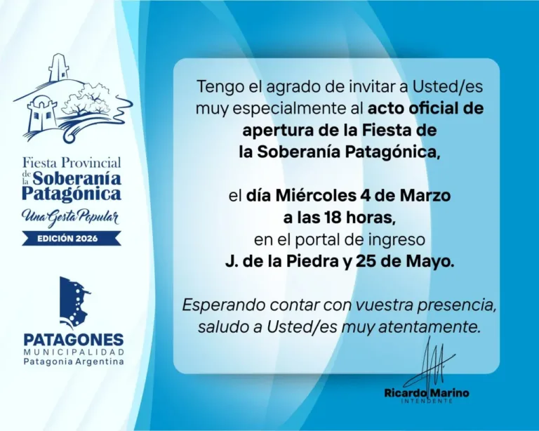 Acto Oficial de Apertura de la 199° Edición de la Fiesta Provincial de la Soberanía Patagónica