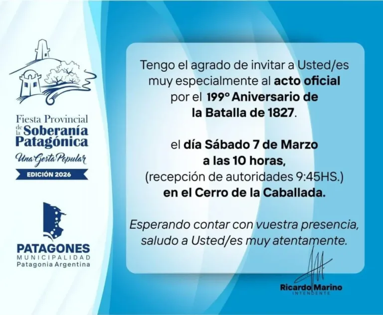 Acto Oficial de Apertura de la Fiesta de la Soberanía Patagónica 2026
