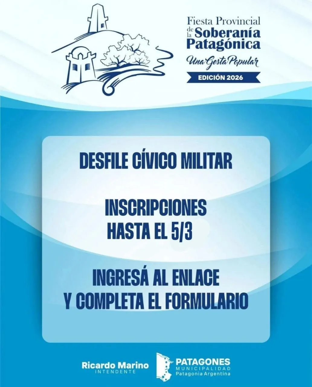 Continúa abierta la inscripción para el Desfile Cívico–Militar y Paseo Criollo del 7 de marzo