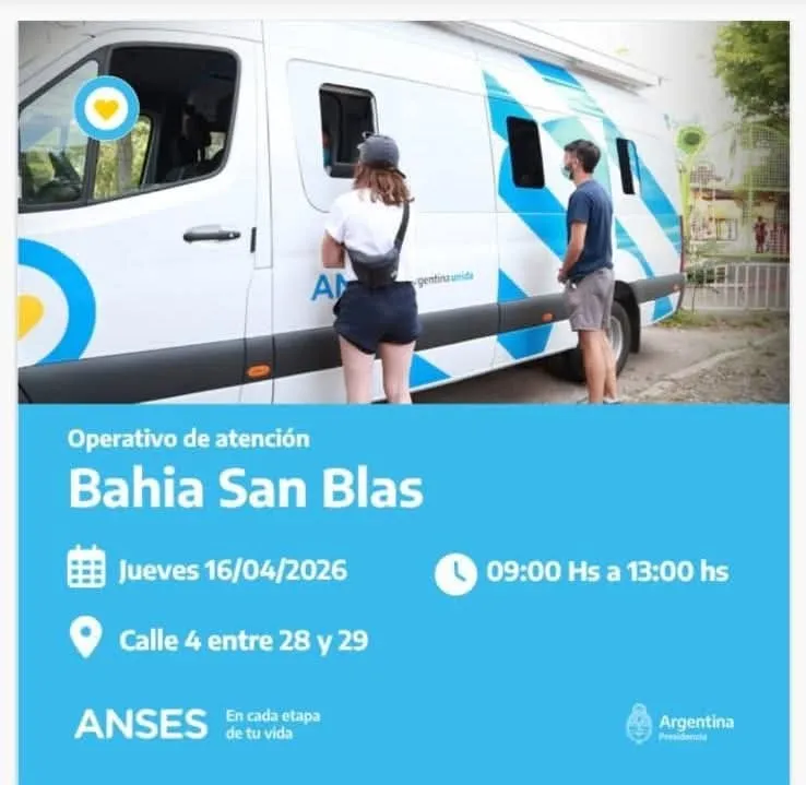 Operativo de atención del ANSES en Bahía San Blas