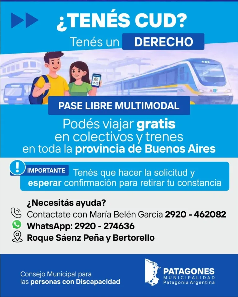 Pase Libre Multimodal: Cómo acceder y viajar gratis con CUD en la provincia de Buenos Aires