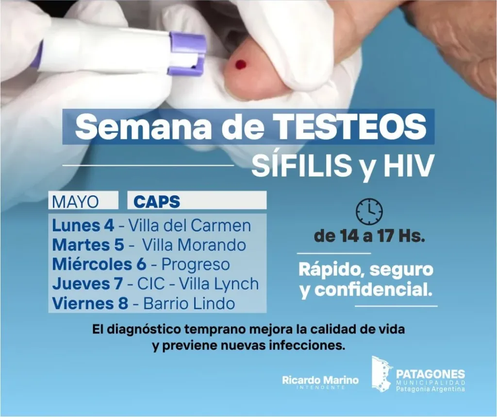 Semana de testeos de sífilis y VIH