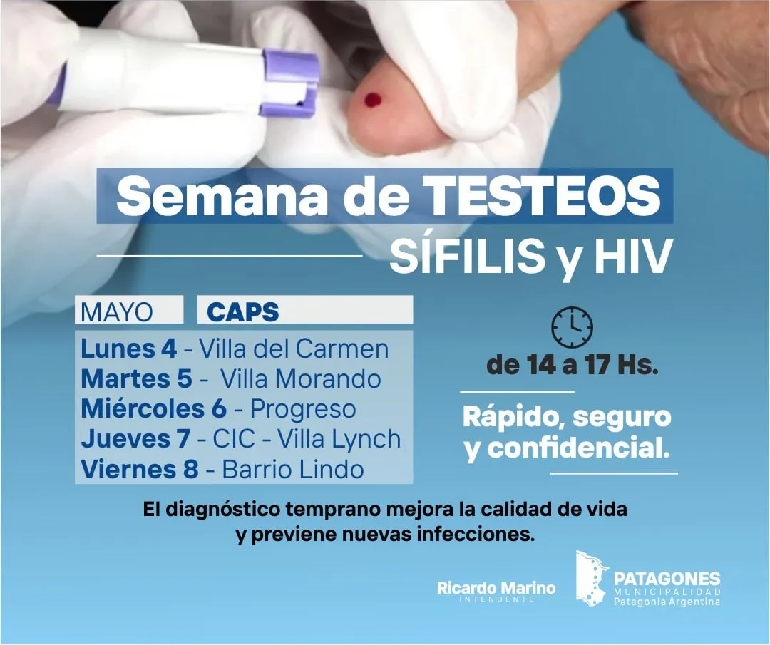 Semana de testeos de sífilis y VIH