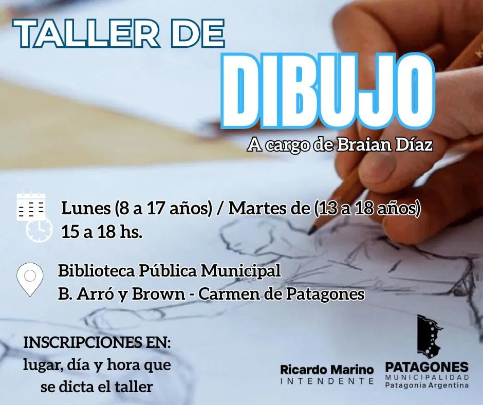 Taller de Dibujo en la Biblioteca Municipal de Carmen de Patagones