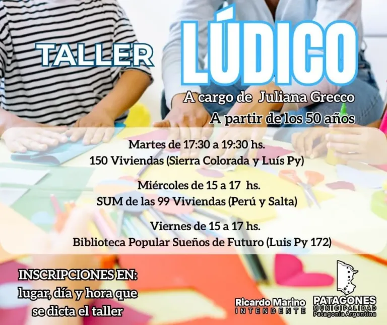Taller Lúdico para mayores de 50 años en diversas sedes