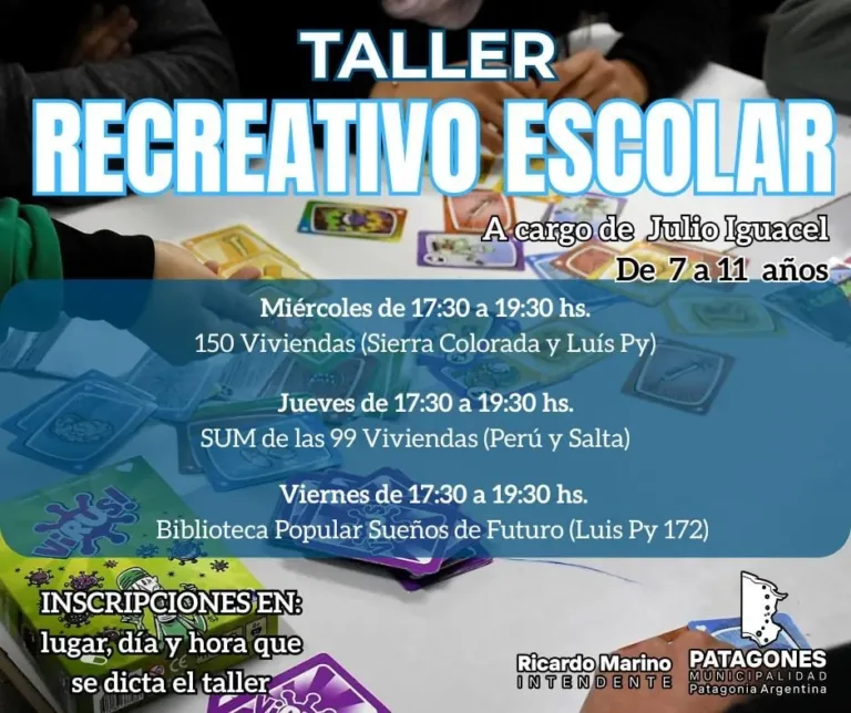 Taller Recreativo Escolar: un espacio para aprender, jugar y compartir