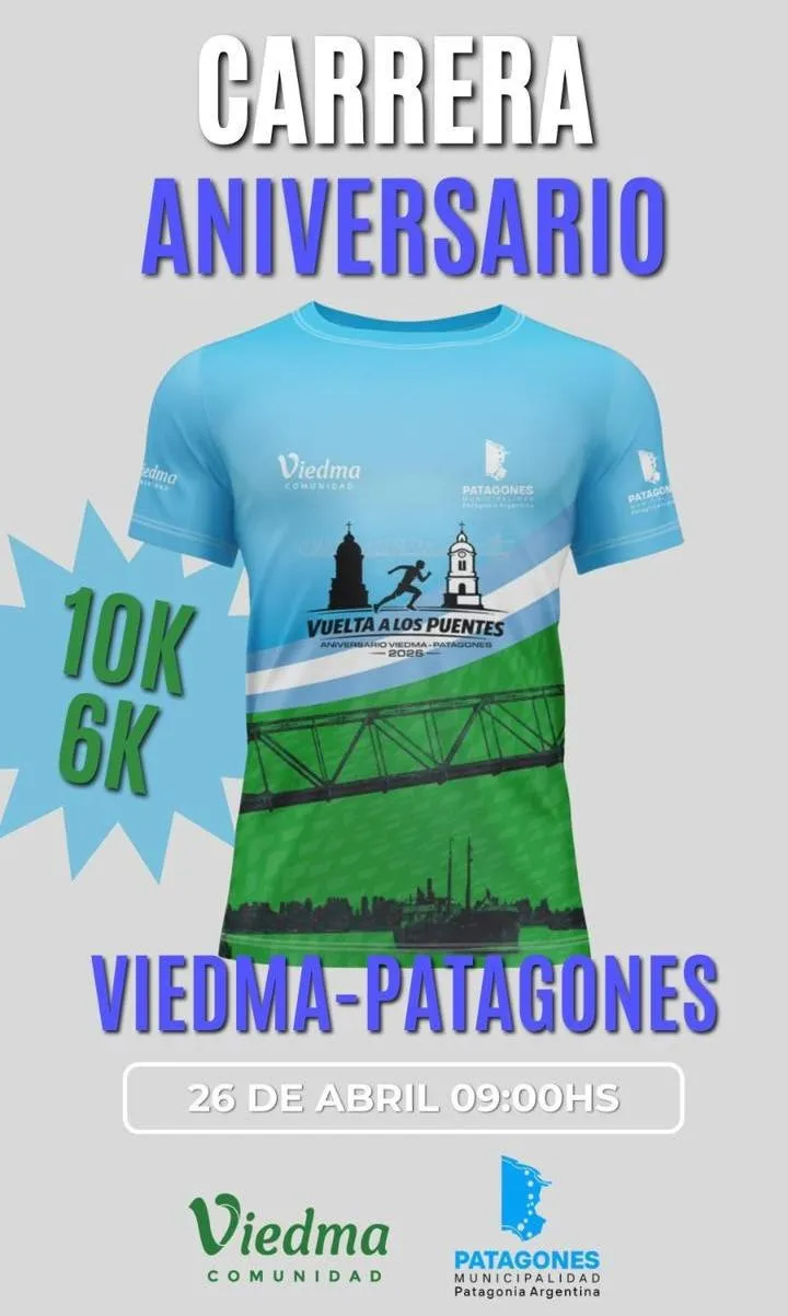Viedma y Patagones organizan la carrera aniversario "Vuelta a los Puentes"