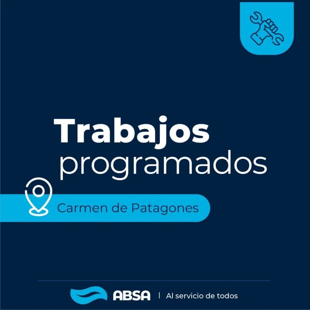 ABSA realizará trabajos programados en Carmen de Patagones el 29 y 30 de mayo
