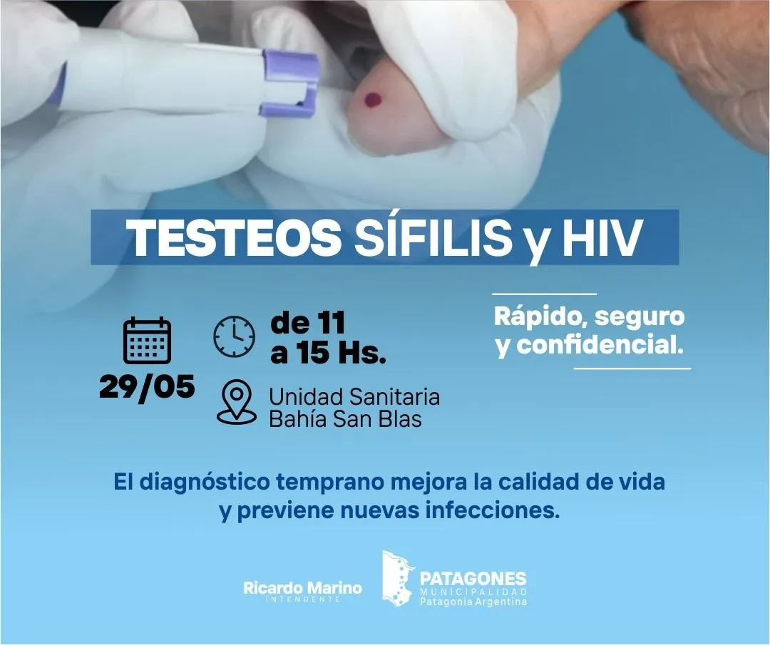 Jornada de testeo de VIH y Sífilis en Bahía San Blas