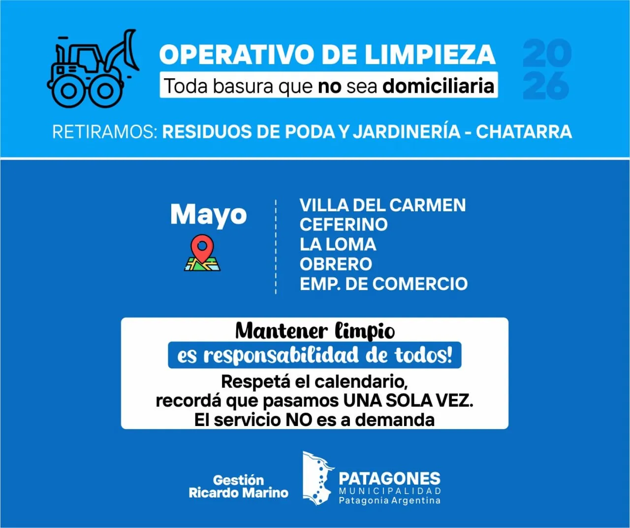 Operativo Mes de Mayo: recolección de residuos no convencionales