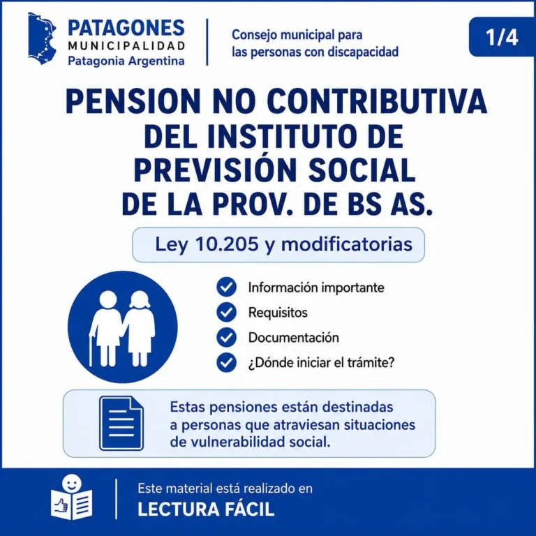 Pensiones Sociales No Contributivas del IPS: asesoramiento en Carmen de Patagones