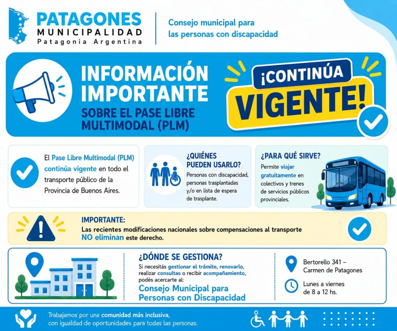 El Pase Libre Multimodal (PLM) continúa vigente en la Provincia de Buenos Aires