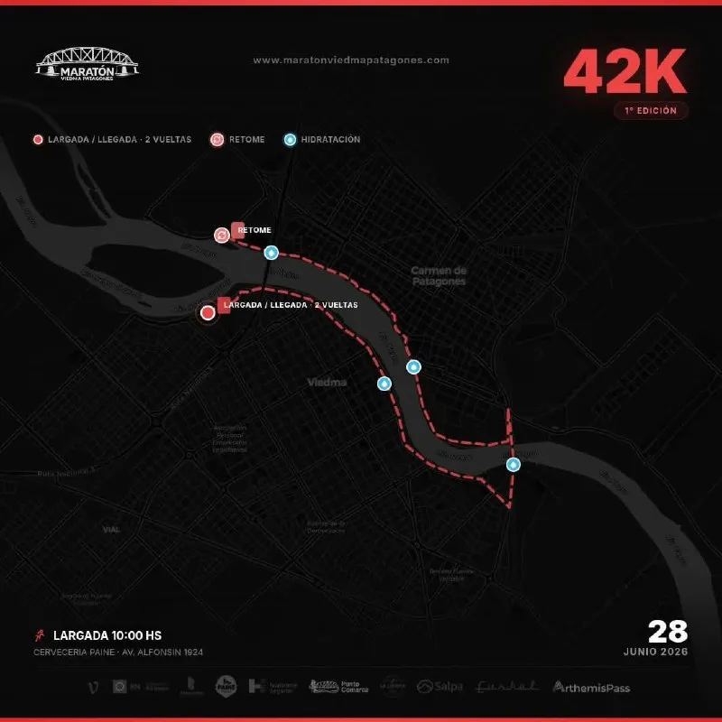 Este domingo habrá cortes de tránsito por la Maratón Viedma–Patagones