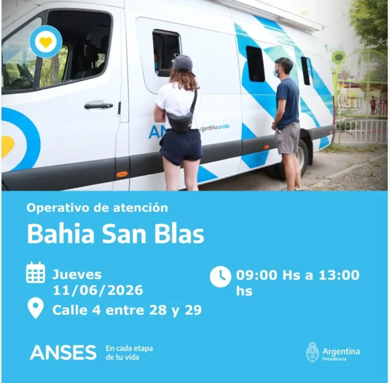 Operativo de Atención de ANSES en Bahía San Blas