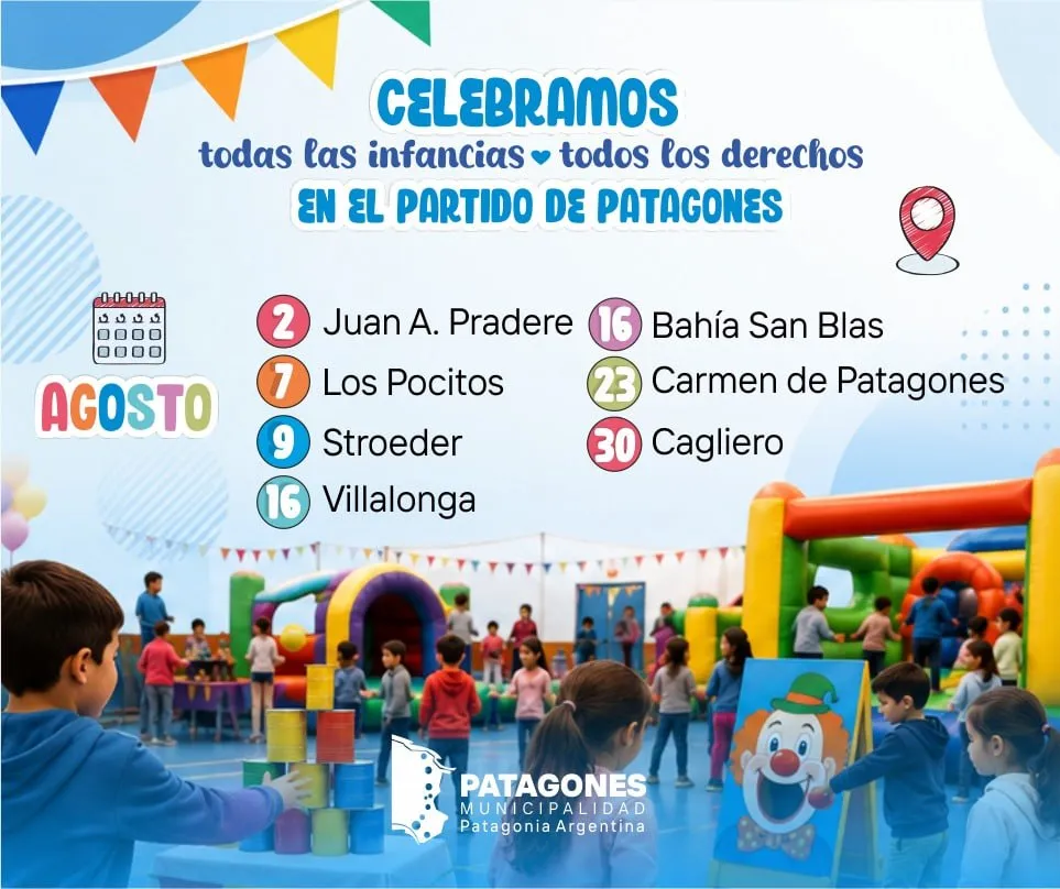 Agenda especial por el Mes de las Infancias en el Partido de Patagones