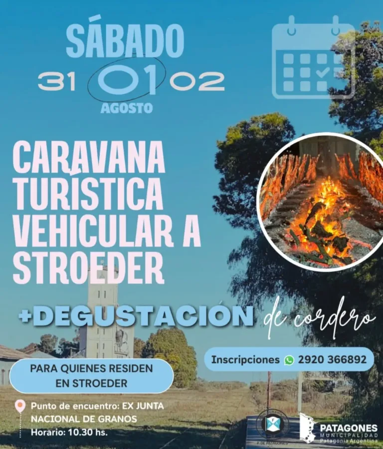 Caravana Turística Vehicular en Stroeder con degustación de cordero