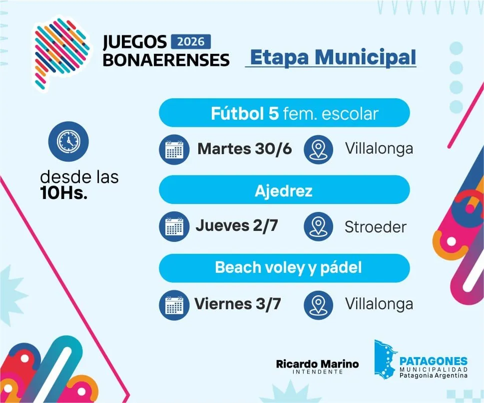 Continúa la Etapa Municipal de los Juegos Bonaerenses 2026