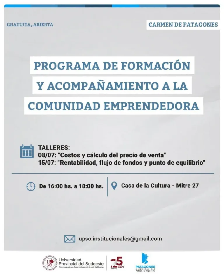 Programa de Formación para Emprendedores: próximo encuentro el miércoles 15 de julio