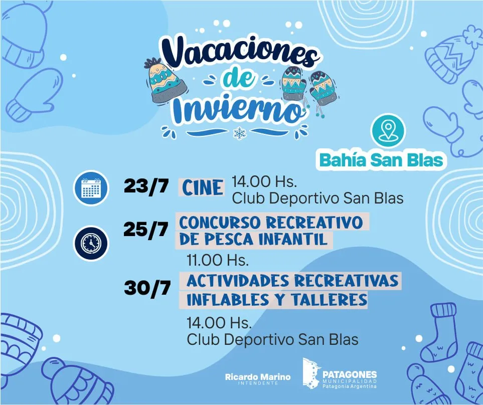Vacaciones de invierno en Patagones: propuestas recreativas, culturales, deportivas y turísticas