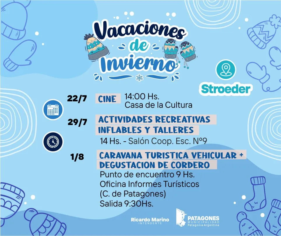 Vacaciones de invierno en Patagones: propuestas recreativas, culturales, deportivas y turísticas