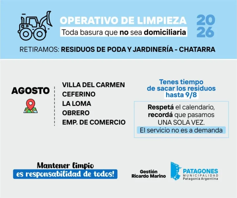 Nuevo operativo de limpieza en varios barrios durante agosto