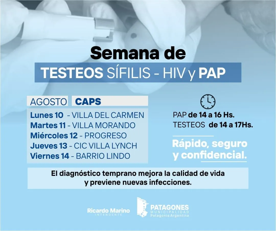 Semana de Testeos de Sífilis, HIV y PAP
