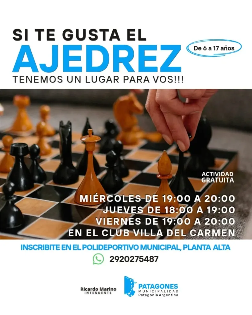 Taller gratuito de ajedrez para toda la comunidad