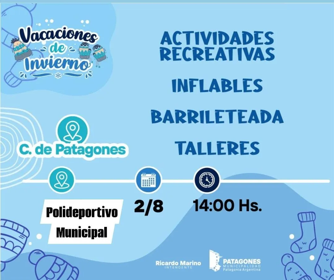 VACACIONES DE INVIERNO: LA JORNADA SE TRASLADA AL POLIDEPORTIVO