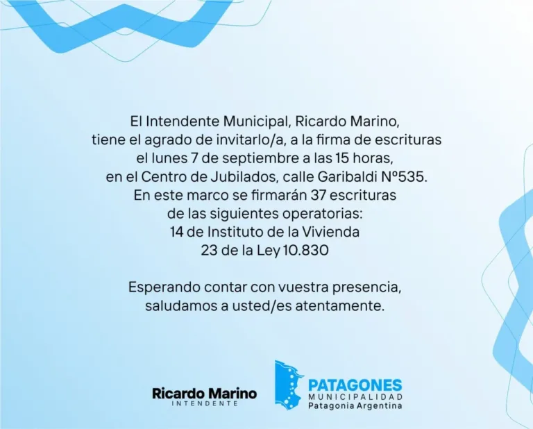 Firma de escrituras en Carmen de Patagones