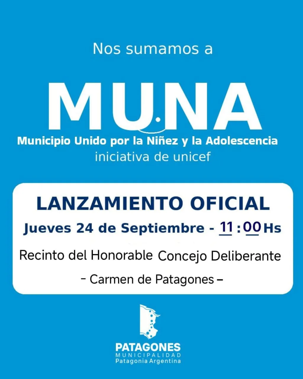 Patagones presentará la iniciativa MUNA de UNICEF