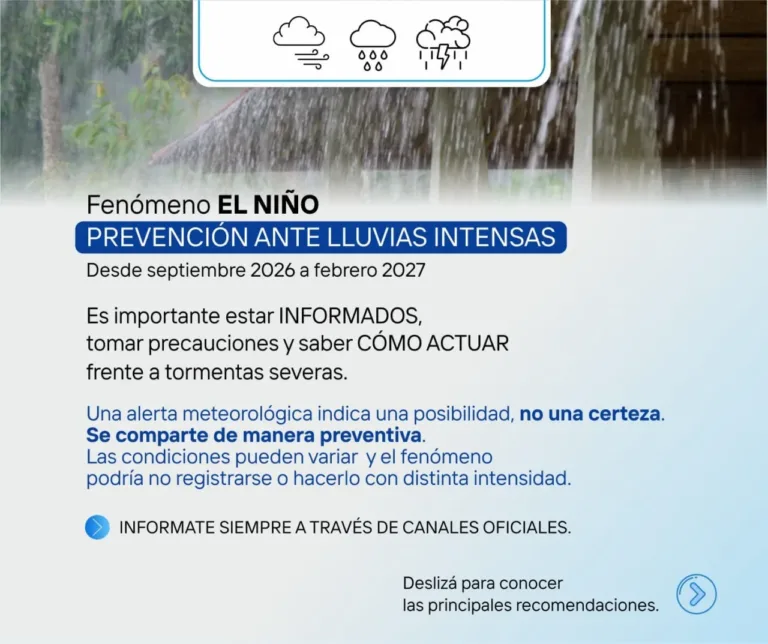Recomendaciones ante eventos meteorológicos por El Niño