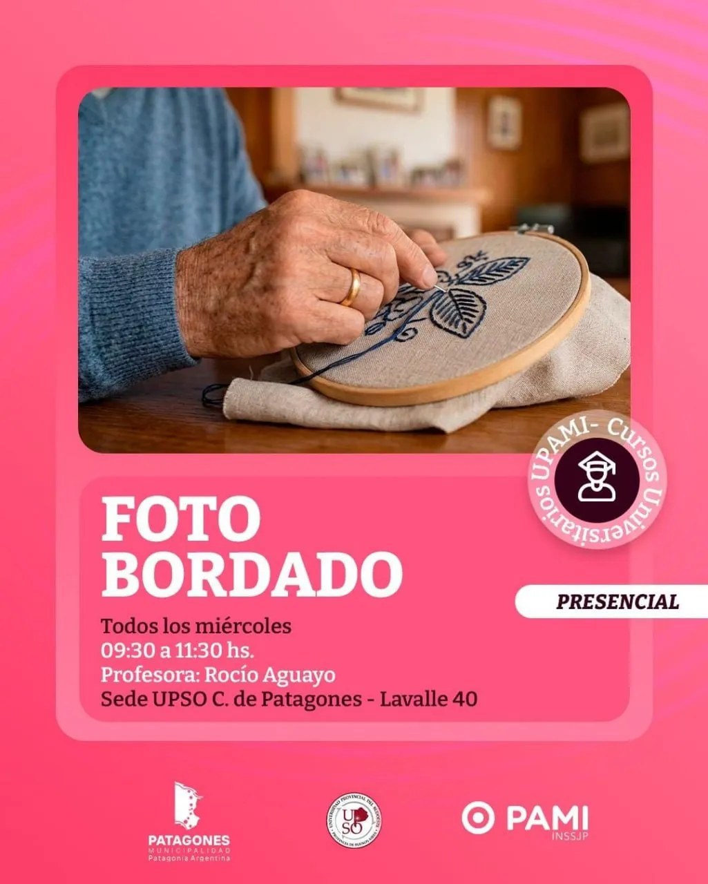 Taller de Foto Bordado para personas mayores en Carmen de Patagones