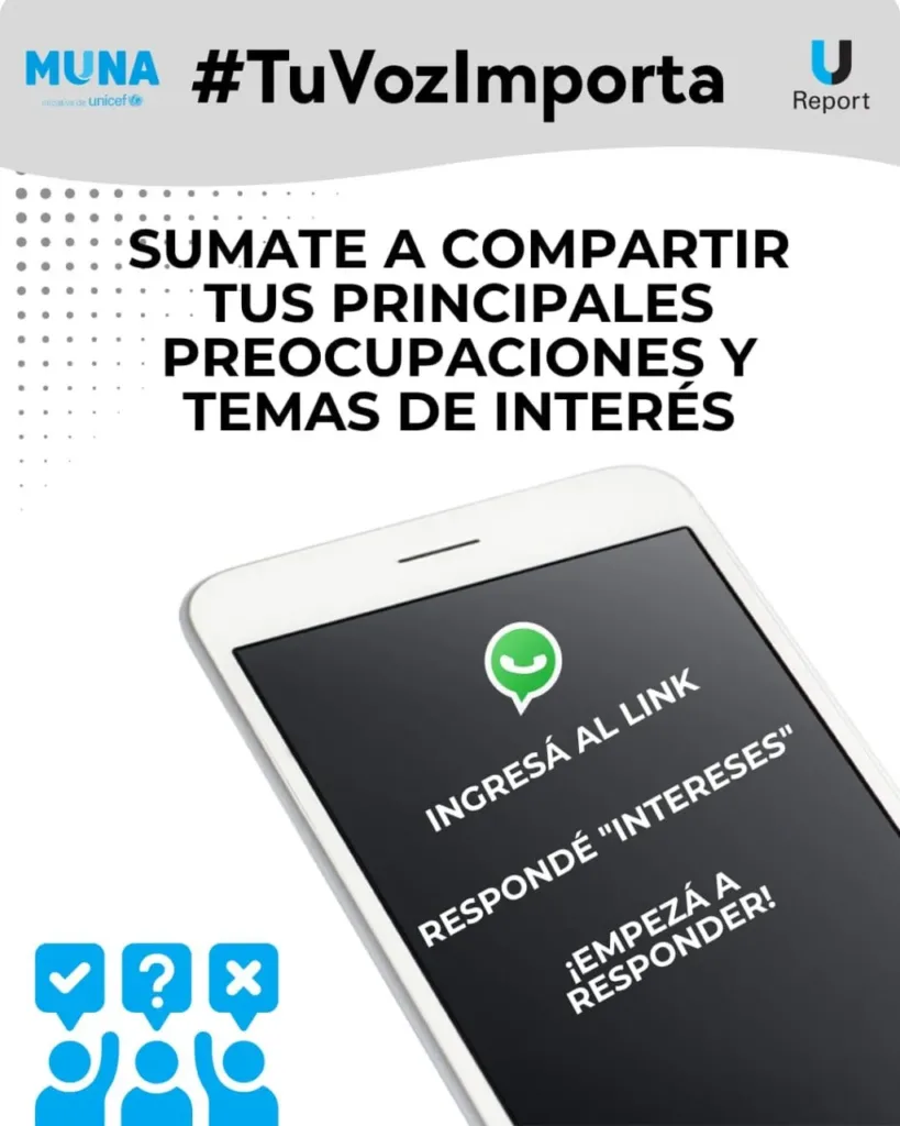 Convocatoria para jóvenes de 13 a 24 años: compartí tus preocupaciones junto a UNICEF y U-Report
