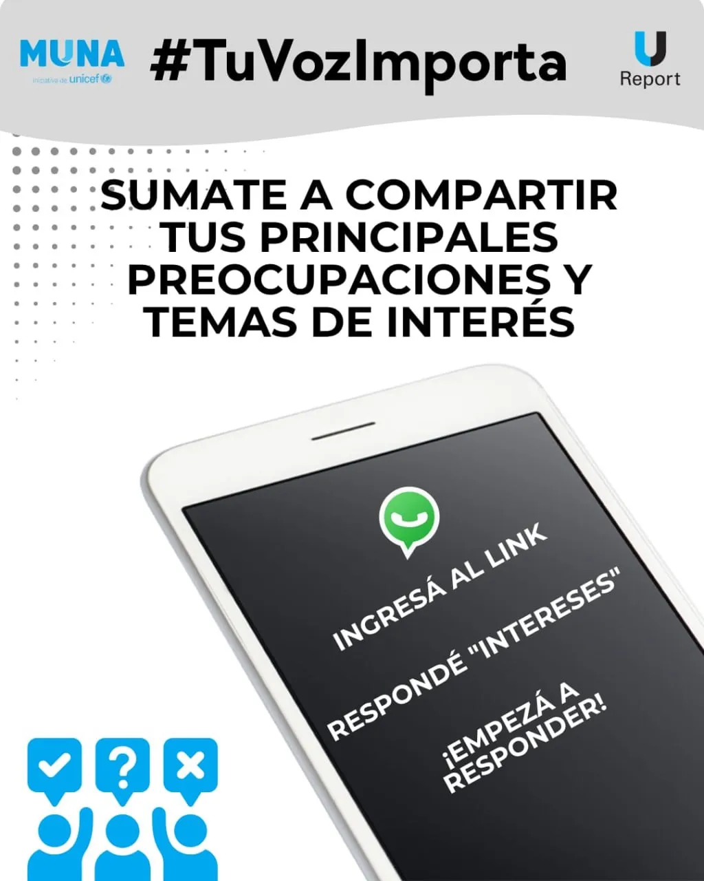 Convocatoria para jóvenes de 13 a 24 años: compartí tus preocupaciones junto a UNICEF y U-Report