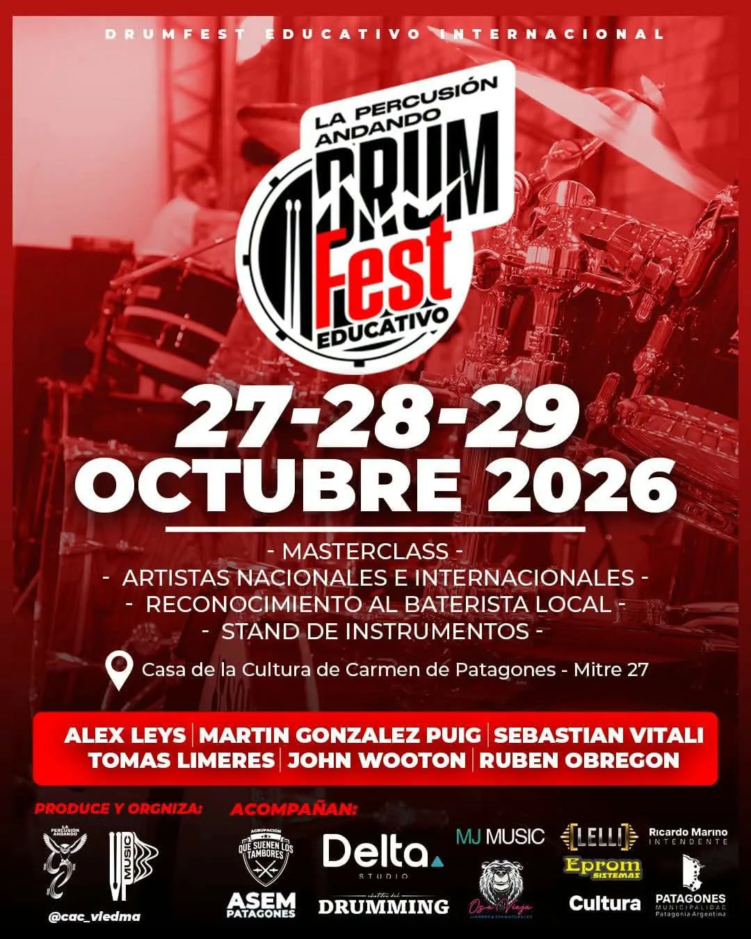Drumfest Educativo Internacional en la Casa de la Cultura de Carmen de Patagones