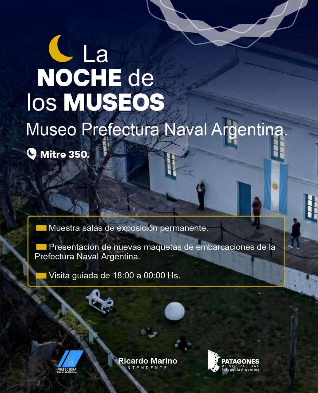 Afiche de la Noche de los Museos en el Museo Prefectura Naval Argentina, Mitre 350